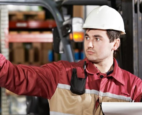 team forklift operators
