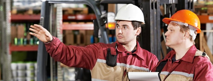 team forklift operators
